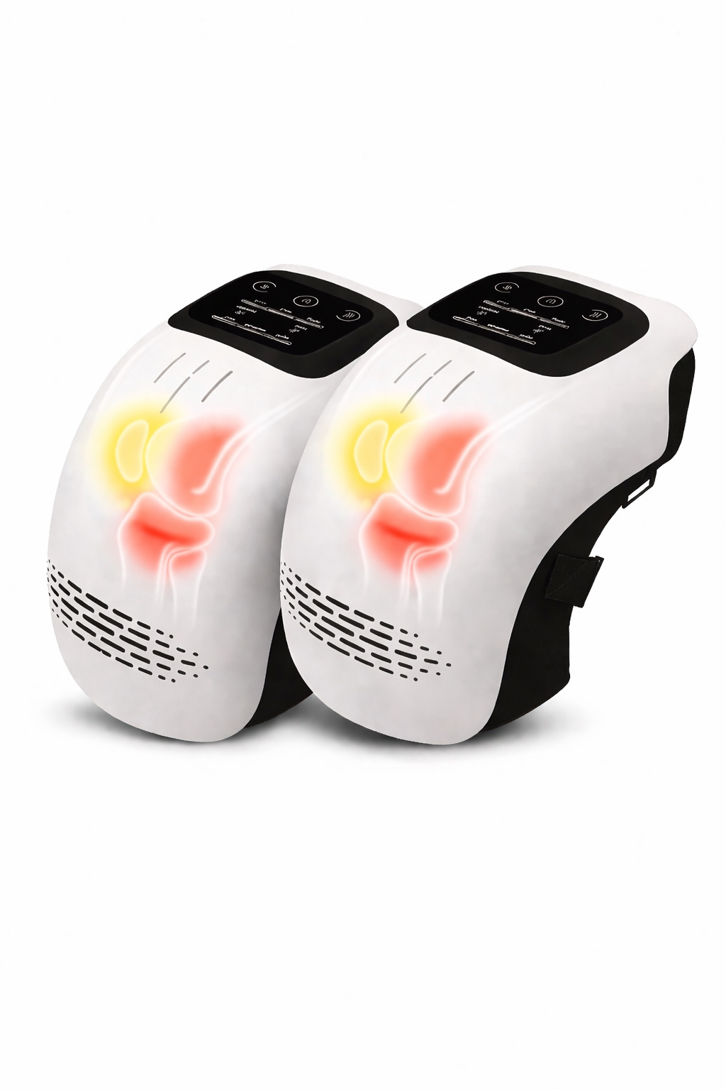 Soulagement intelligent des douleurs du genou par chaleur ciblée, lumière rouge et vibrations profondes